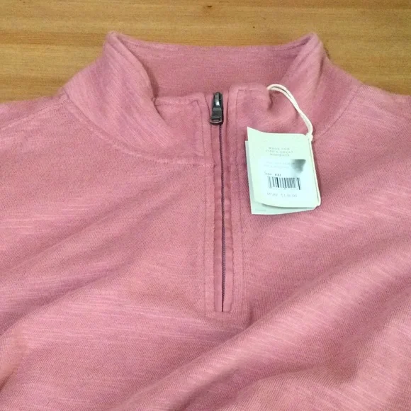 Faherty Men’s Slub Cotton 1/4 Zip Summer Red Sweater Size XXL - Picture 3 of 10